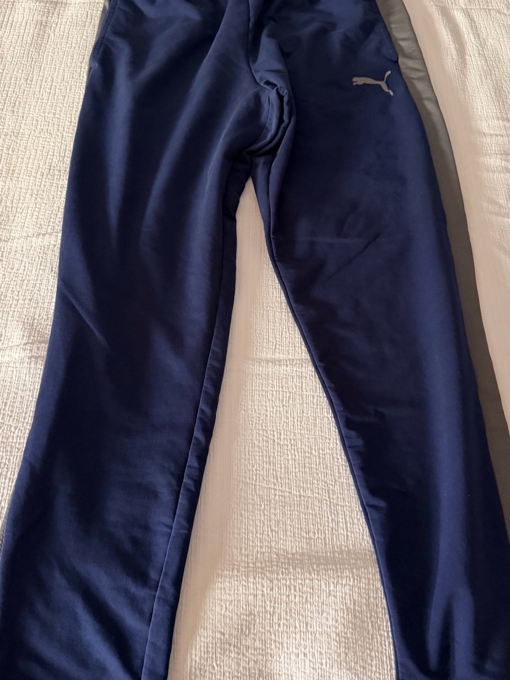 Puma Men's Navy Jogger Pants with Gray Side Stripe